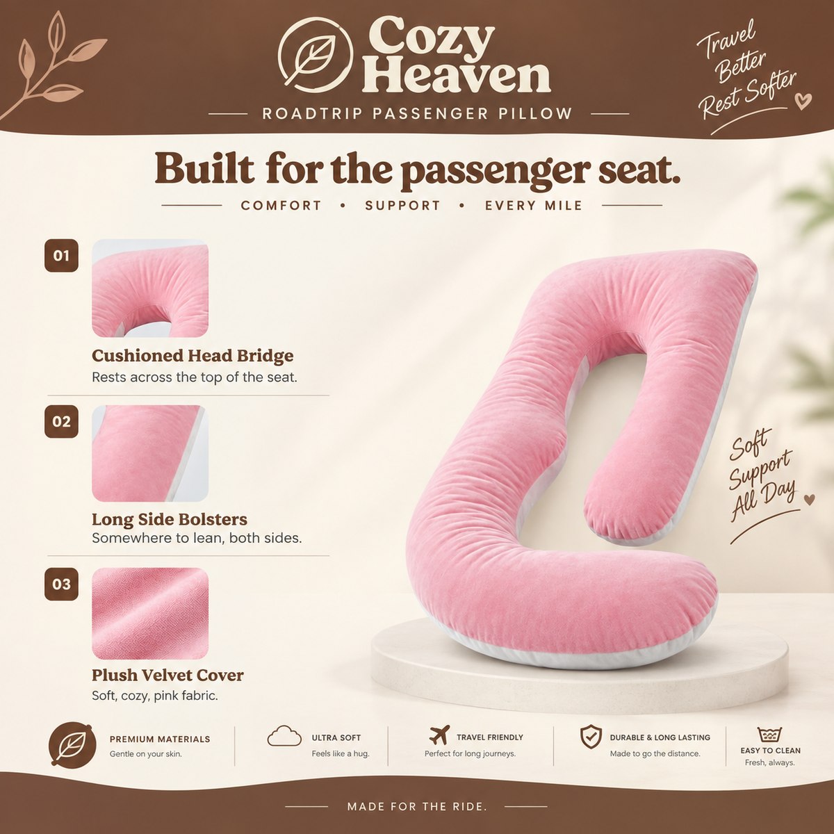 CozyHeaven™ Passenger Pillow